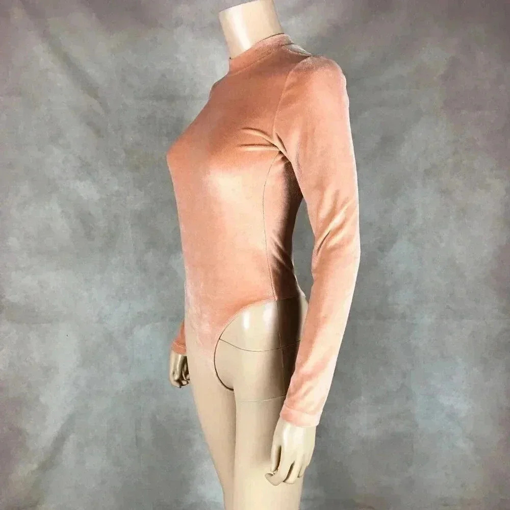 Urban Outfitters Velvet Long Sleeve Bodysuit SMALL - Picture 11 of 13